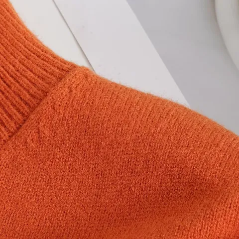 Damen Casual Mode Einffarbig Stehkragen Kurzarm Knit Pullover Top Regular Fit Polyester Pullover Alltäglich