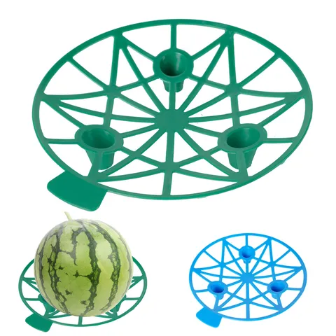 Garden Fruit Tray Plastic Watermelon Support Stand Grid Plant Protector Green Blue