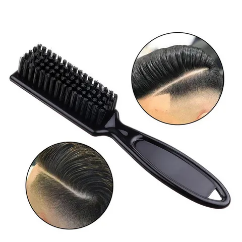 Professional Barber Hair Brush Soft Nylon Bristles Retro Oil Head Brush Beard Cleaning Brush Salon Hair Styling Tool