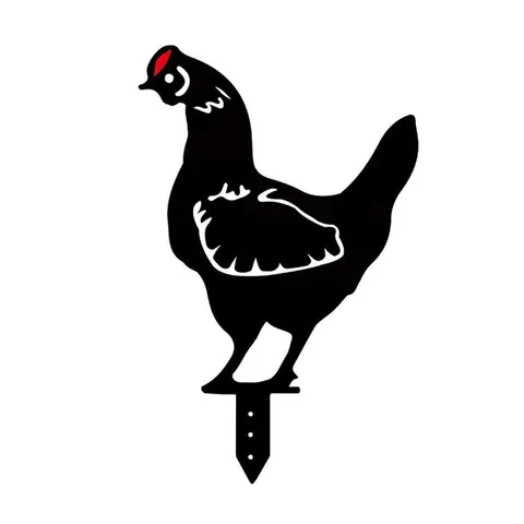 Acrylic Chicken Garden Stake Yard Art Outdoor Lawn Decoration Simulation Black Hen Yard Sign Decor