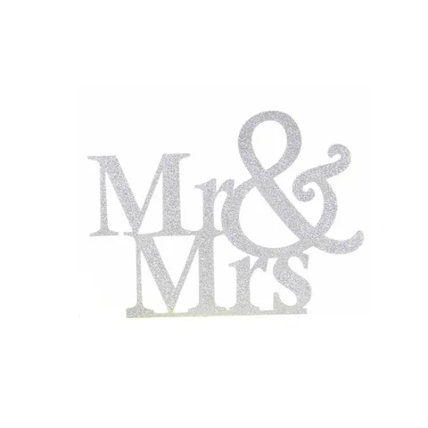 Mr And Mrs Wedding Cake Topper Glitter Paper Dessert Table Decoration Party Celebration Cake Insert Card
