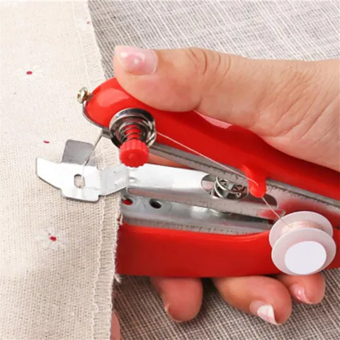Handheld Portable Manual Sewing Machine Mini Household Hand Sewing Tool Compact Cloth Mending Device For Travel Home