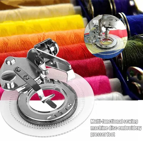 Household Multi-functional Sewing Machine Disc Embroidery Presser Foot Metal And Plastic Circular Sewing Tool Accessories