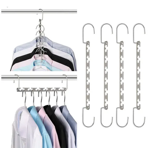 Multifunctionele Metalen Kledinghanger Opvouwbare Ruimtebesparende Droogrek Heavy Duty RVS Organizer Voor Thuis Hotel