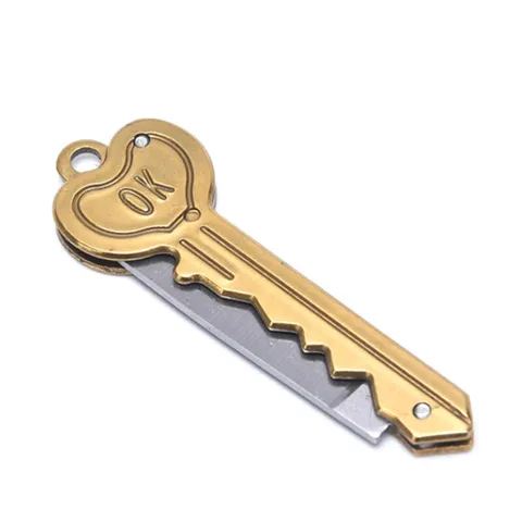Stainless Steel Folding Key Pocket Knife Portable Outdoor Camping Multi Tool Miniature Key Chain Knife