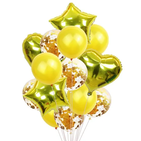 Foil Star Heart Latex Confetti Balloons Wedding Birthday Party Room Decor Festival Celebration Balloon Supplies
