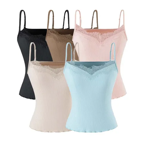 Women Rayon Ribbed Knit Top And Bottom Set Spicy Girl Lace V-Neck Cardigan Cami And Bodycon Midi Skirt Three Piece Co-ord Outfits