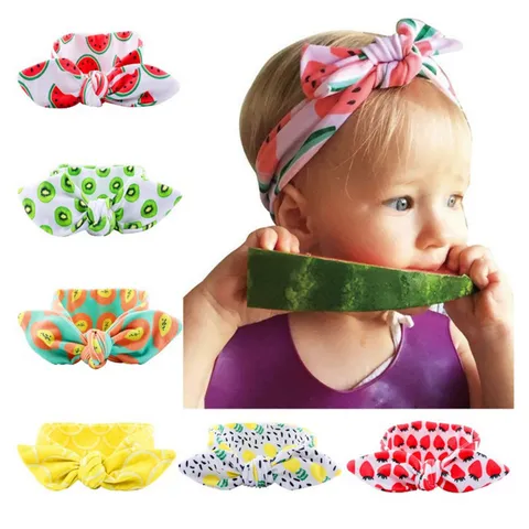 Mignon Bandeau de Cheveux pour Bébé Motif de Fruits Avec Oreilles de Lapin Accessoires Élastiques pour Photographie
