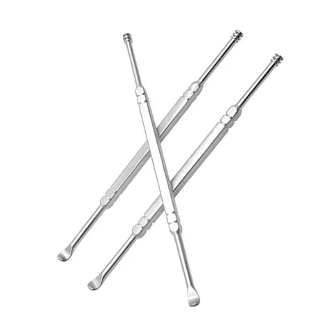 Stainless Steel Double Ended Spiral Ear Pick Children Ear Cleaning Tool Portable Metal Ear Curette Wax Removal Tool