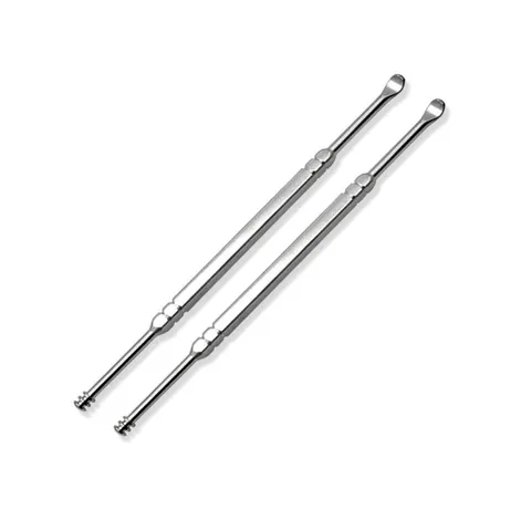 Stainless Steel Double Ended Spiral Ear Pick Children Ear Cleaning Tool Portable Metal Ear Curette Wax Removal Tool