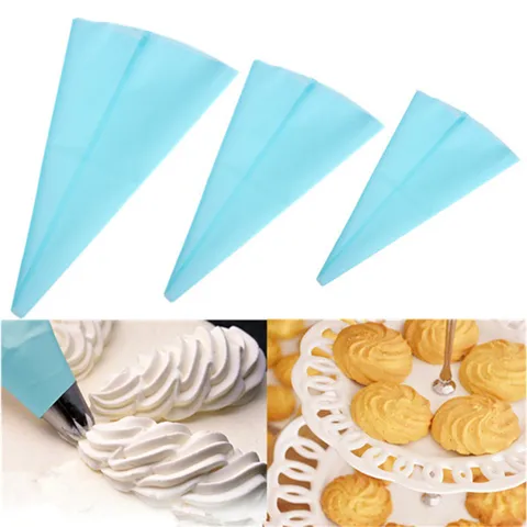 Reusable EVA Pastry Bag Cake Decorating Icing Piping Bag Kitchen Baking Tool For Cookie Cream Decorating Light Blue
