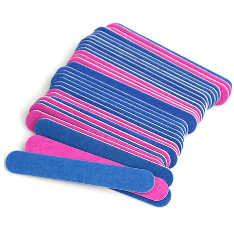 Professional Double Sided Wooden Nail Files Colorful Sandpaper Nail Buffers Salon Manicure Tool Accessories
