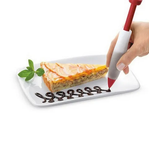 Silicone Chocolate Sauce Writing Piping Pen Cake Decorating Tool Baking Pastry Kitchen Gadget For Dessert Cookie