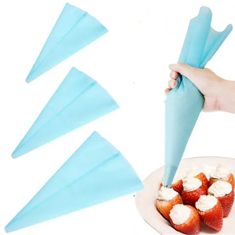Reusable EVA Pastry Bag Cake Decorating Icing Piping Bag Kitchen Baking Tool For Cookie Cream Decorating Light Blue