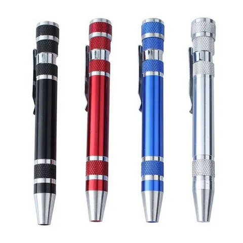 Multifunctional 8-in-1 Screwdriver Aluminum Alloy Pocket Precision Screwdriver Set Portable Repair Tool Hand Tool Kit