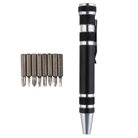 Multifunctional 8-in-1 Screwdriver Aluminum Alloy Pocket Precision Screwdriver Set Portable Repair Tool Hand Tool Kit