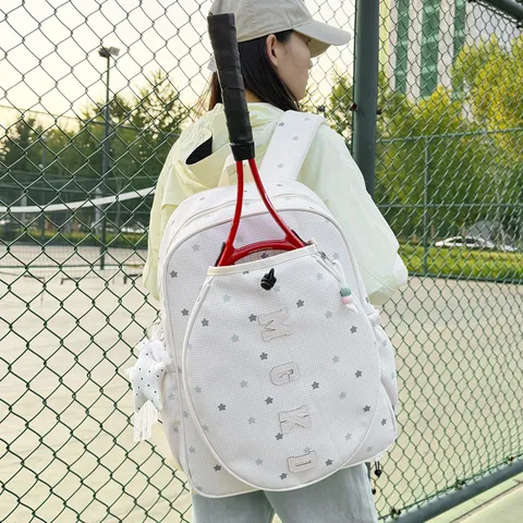 Mochila de Deporte de Bádminton de Gran Capacidad Nylon Estampado de Estrellas Estilo Coreano Bolsa de Gimnasio Ligera para Hombres Mujeres