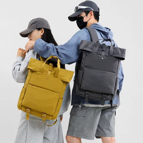 Men's Roll Top Backpack Casual Business Large Capacity Travel School Bag Commuting Laptop Backpack For College Students