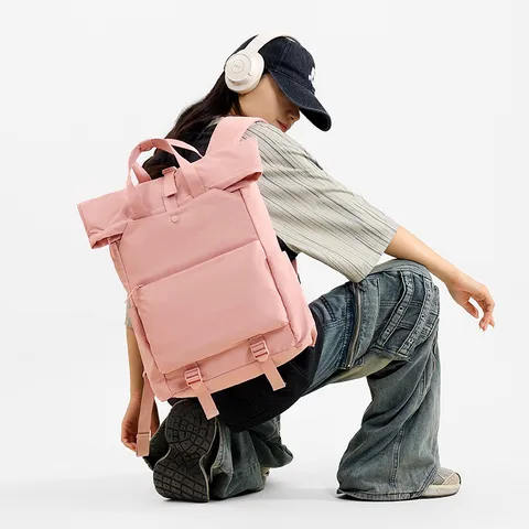 Men's Roll Top Backpack Casual Business Large Capacity Travel School Bag Commuting Laptop Backpack For College Students