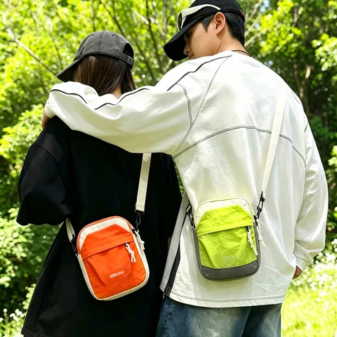 Lightweight Casual Nylon Crossbody Bag Waterproof Outdoor Sports Shoulder Bag Travel Mobile Phone Pouch For Men Women