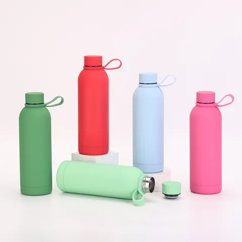 Termo de Acero Inoxidable A Prueba de Fugas Botella de Agua Deportiva Con Asa Para Exterior Senderismo Viaje Hogar Oficina