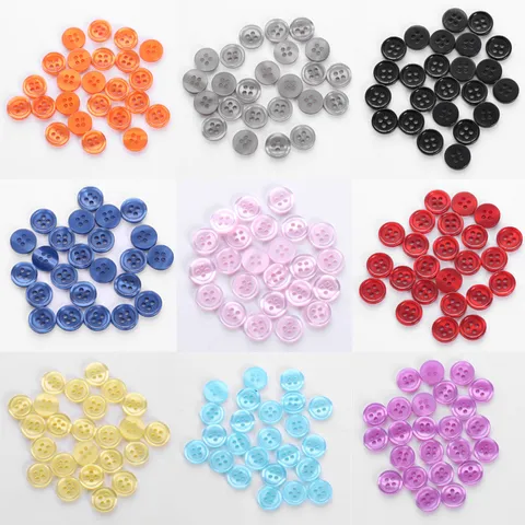 Four Hole Thin Edge Pearlescent Resin Buttons Shell Effect Decorative Buttons For Shirt Sweater DIY Sewing Craft
