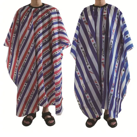 Professional Salon Hairdressing Cape Waterproof Barber Hair Cut Cloth Apron With Stripe Print For Hair Salon Styling