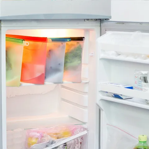 Voedselveilige Siliconen Vershoudzak Herbruikbare Ziplock Voedselopslagzak met Schaal en Afdichtingsslider voor Keuken