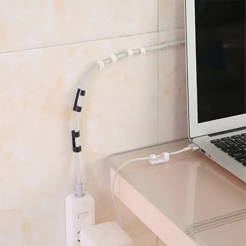 Self Adhesive Wire Organizer Cable Clip Holder Cord Management Desktop USB Charger Line Fixed Protector Home Office Desk Accessories
