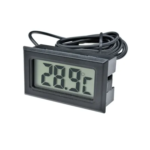 Termómetro Digital Electrónico para Refrigerador Empotrable Negro Blanco Pantalla LCD Medidor de Temperatura Cable Sensor