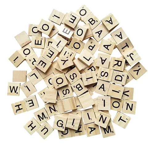 Lettres de l'Alphabet en Bois Jeu d'Orthographe DIY Carreaux de Scrabble Blocs de Bois Artisanat d'Apprentissage Éducatif Pour Enfants et Adultes