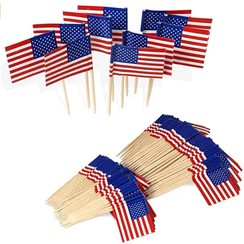 Nationale Vlag Tandenstoker Vlaggen Patriotische Voedsel Picks Feest Decoratie