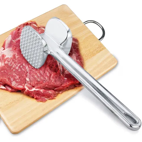 Aluminum Alloy Double Sided Meat Tenderizer Hammer Steak Pounder Kitchen Tool Metal Meat Mallet For Cooking Preparation
