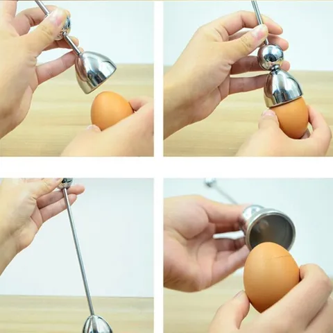 Stainless Steel Egg Opener French Metering Ball Egg Shell Cutter Kitchen Cooking Gadget Egg Shell Separator Tool