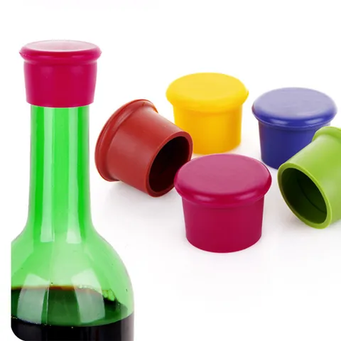 Bonbonfarbener Silikon Wein Flaschenverschluss Auslaufsicher Dichtungskappe Wiederverwendbar Bier Getränke Versiegeler Küche Bar Zubehör