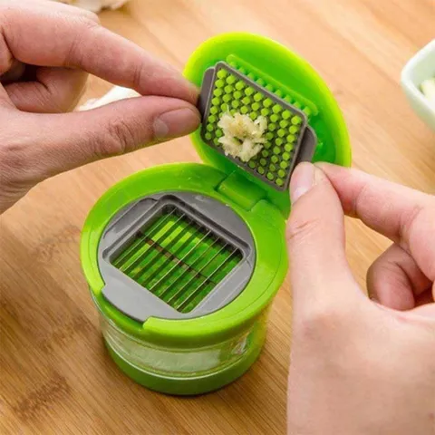 Multifunctional Manual Garlic Chopper ABS Stainless Steel Press Mincer Kitchen Tool For Food Preparation Modern Minimalist