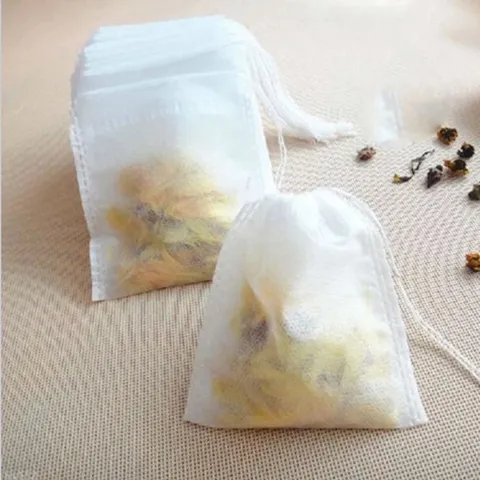 Disposable Non Woven Tea Bags Drawstring Empty Tea Filter Bags For Loose Leaf Tea Herbs Kitchen