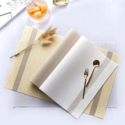 Nordischer Stil PVC Gewebtes Platzset Wasserdicht Hitzebeständig Tischmatte Küche Esstisch Dekor Platzsets Für Restaurant