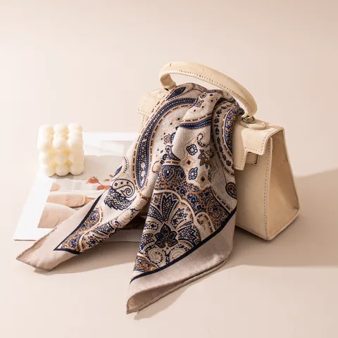 Sciarpa Quadrata Con Stampa Paisley Vintage Da Donna Misto Lana E Seta Di Gelso Sciarpa Decorativa Calda Per Autunno Inverno