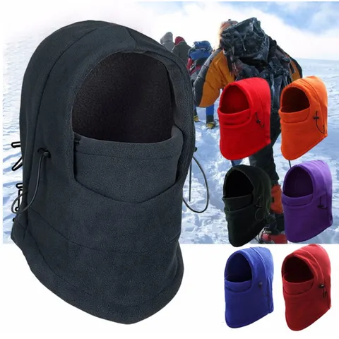 Winter Thermische Fleece Fietsmuts Winddichte Gezichtsmasker Balaclava Nekwarmer Koud Weer Hoed Voor Buitensporten