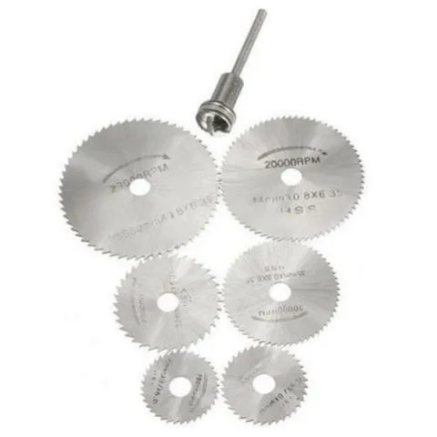 High-Speed Steel Circular Saw Blade Set Rotary Tool Wood Plastic Soft Metal Cutting Discs With Mandrel Accessory