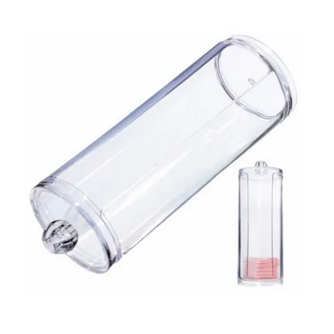 Transparente Acryl Wattestäbchen Und Pad Halter Klare Runde Aufbewahrungsbox Mit Staubdichtem Deckel Für Kosmetik