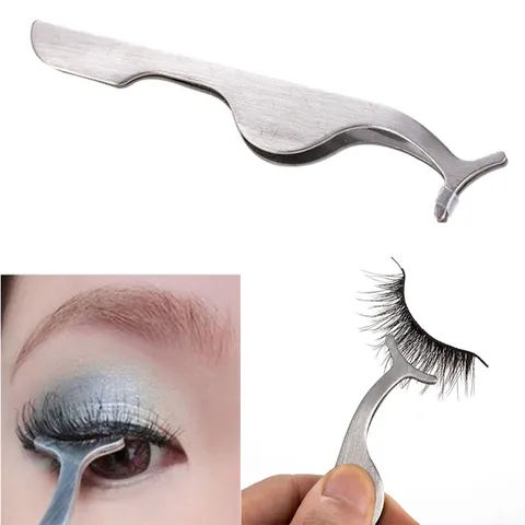 Stainless Steel False Eyelash Applicator Tool Multipurpose Eyelash Tweezer Clip Makeup Helper For Women Eye Beauty