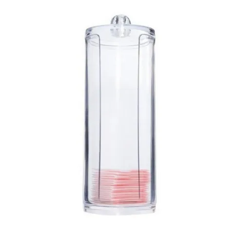 Transparente Acryl Wattestäbchen Und Pad Halter Klare Runde Aufbewahrungsbox Mit Staubdichtem Deckel Für Kosmetik