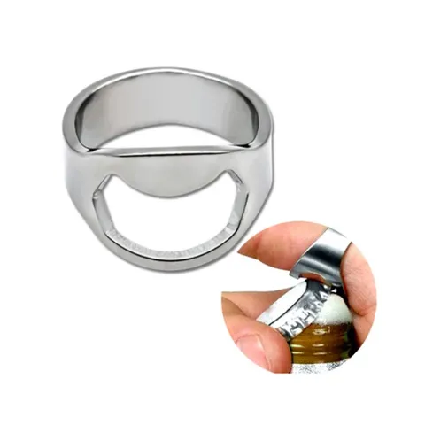 Stainless Steel Ring Bottle Opener Portable Finger Ring Beer Bottle Opener Metal Beverage Opener Kitchen Bar Tool