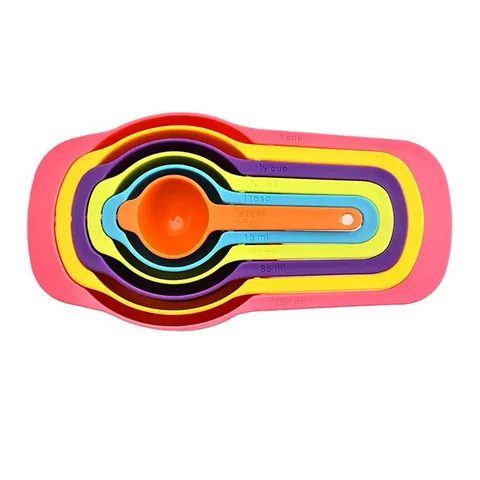 Colorful Measuring Cups And Spoons Set ABS Plastic Kitchen Baking Tools Multifunctional Measuring Scoop Set