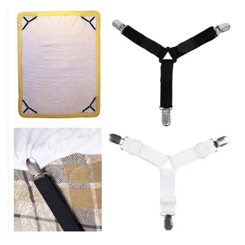 Adjustable Triangular Bed Sheet Fasteners Heavy Duty Mattress Clips Grippers Sheet Holders For Bedding