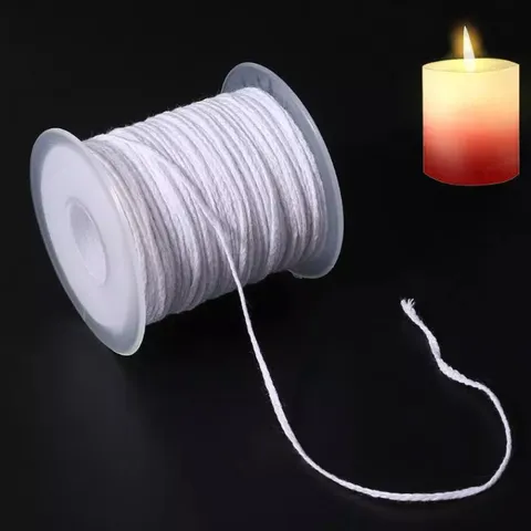White Cotton Braided Candle Wick Spool Cord DIY Handmade Candle Making Supplies Multifunctional Craft Accessories