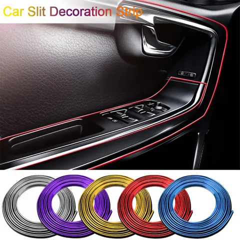 Universal Car Interior DIY Flexible Trim Line With Scraper Car Door Gap Dashboard Molding Styling
