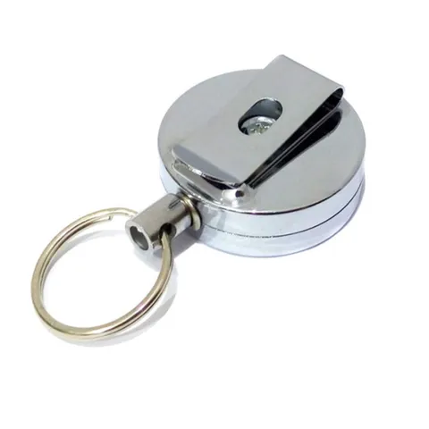Portachiavi Retrattile In Acciaio Inossidabile Resistente Bobina Per Distintivo Con Clip Per Cintura E Portachiavi Per Uso Quotidiano In Ufficio